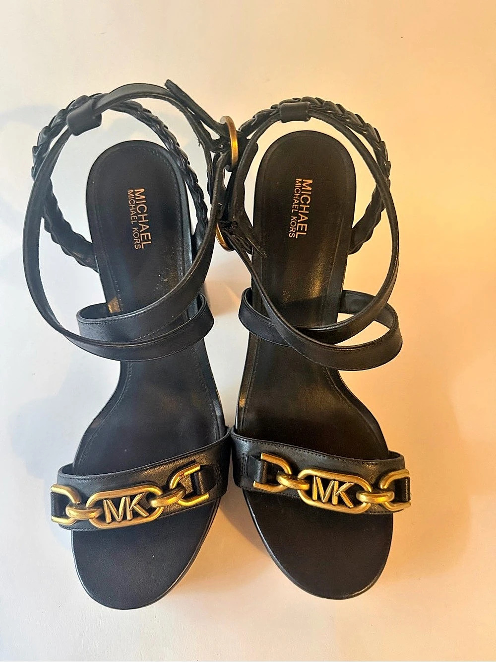 Michael Kors Black Chain Block Heels US 10 M